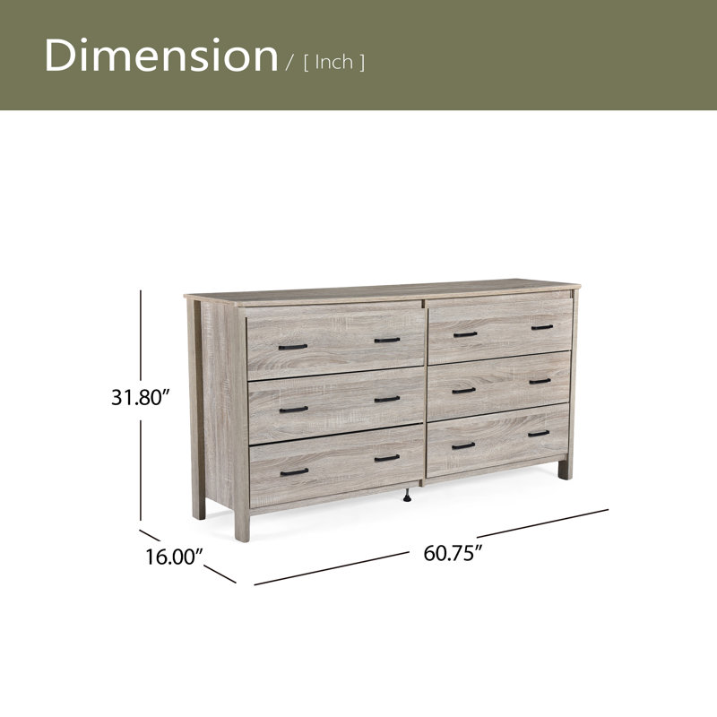 DRESSER À 6 TIROIRS