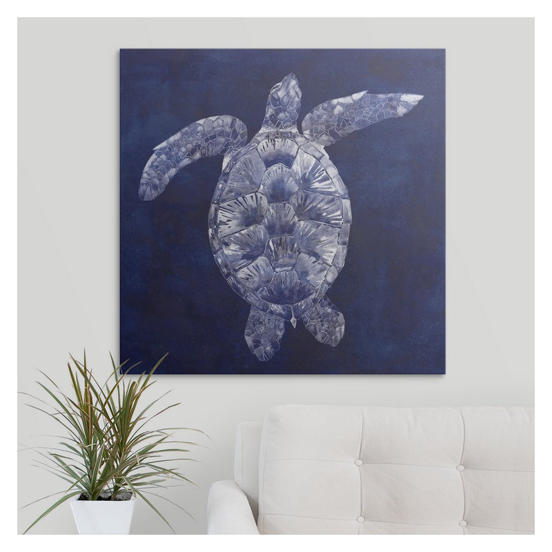 « ii », reproduction d’impression dépilée Sea Turtle Shadow, H 48 po x l 48 po x P 1,5 po, Toile