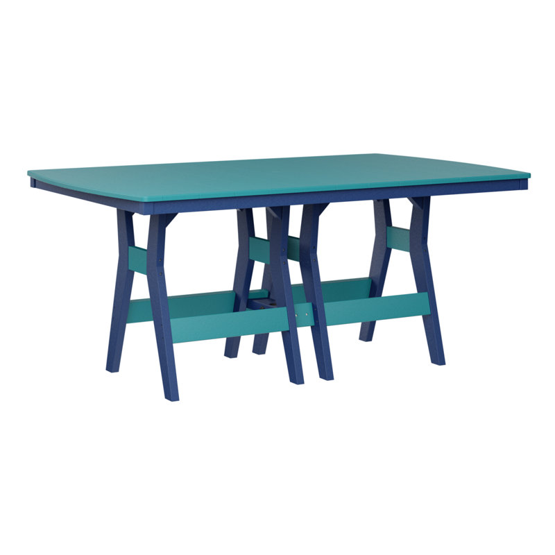 Berlin Gardens Harbor 72″ Rectangular Bar Table, Pacific Blue, Aruba Blue, 38.87" H x 72" W x 44" D