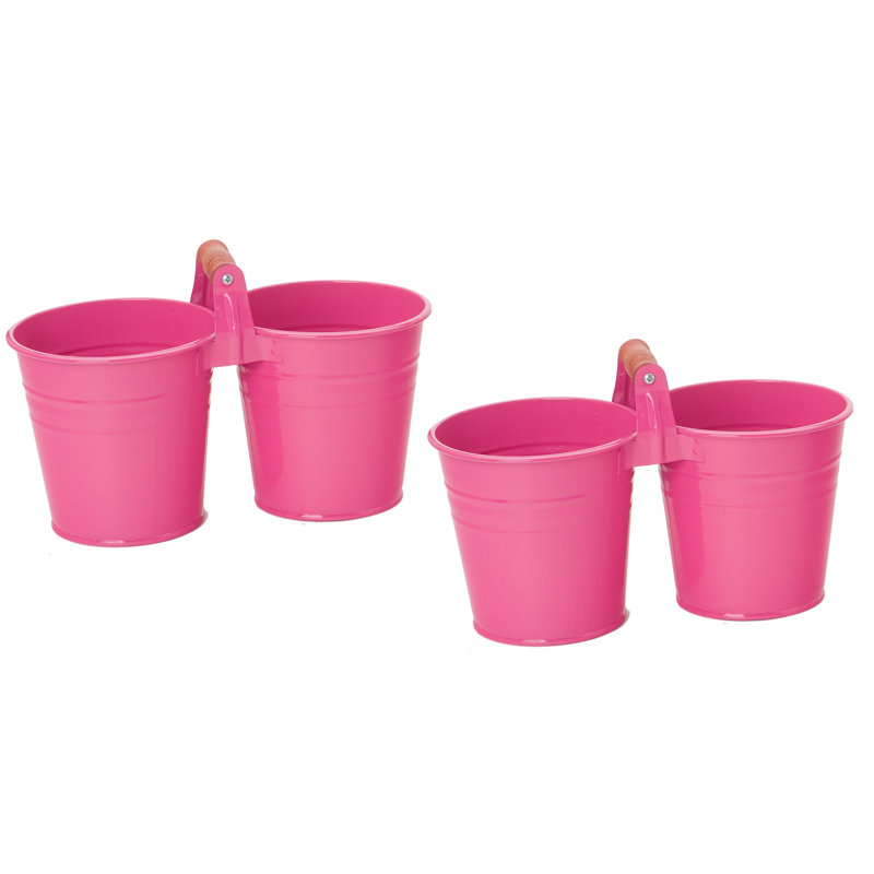 Pot à fleurs en acier galvanisé Kilroot, Rose millennial, 2