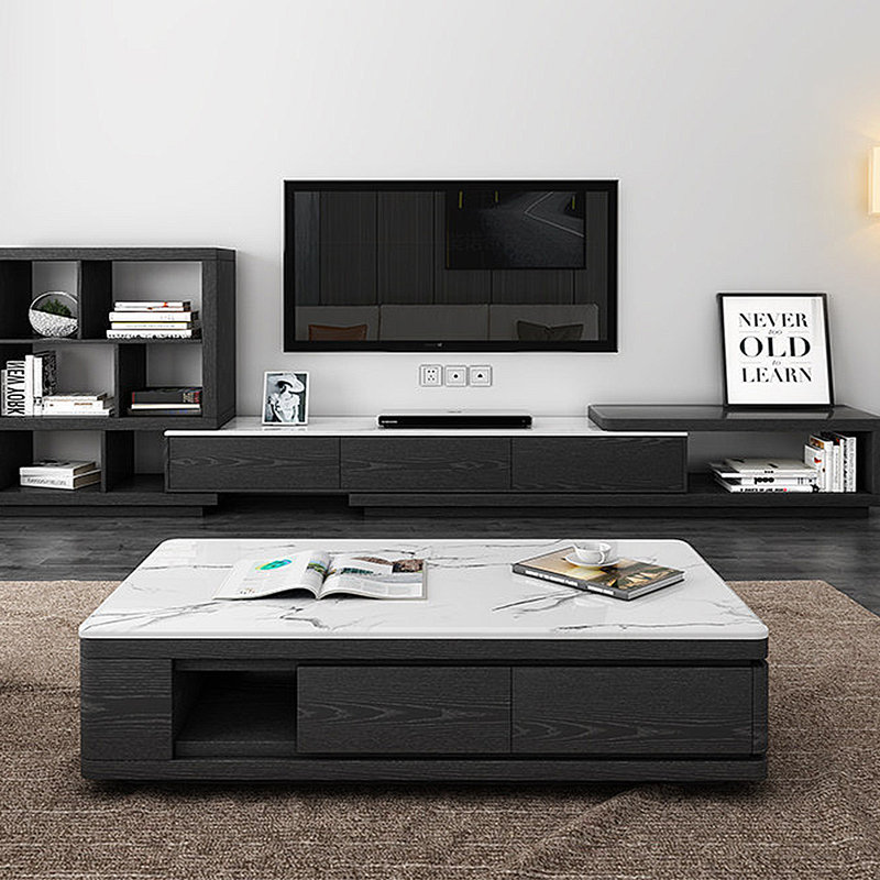Table basse Modern, Blanc, H 15,75 po x L 47,24 po x l 23,62 po