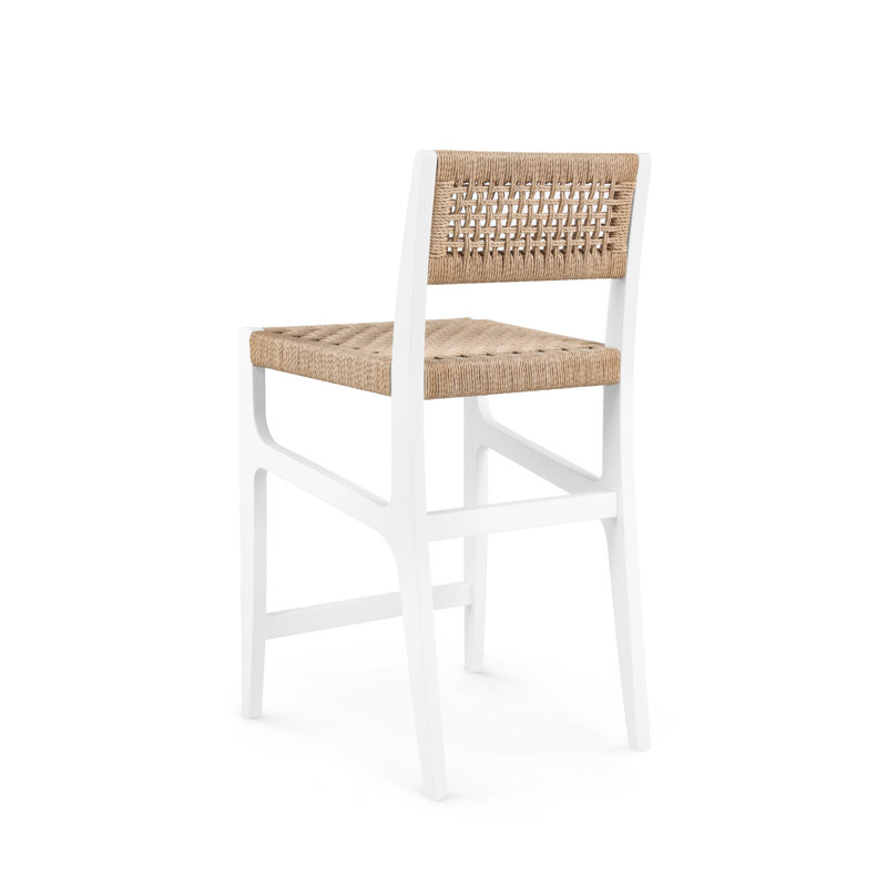 Eva Stool with Solid Wood Frame, Eggshell White