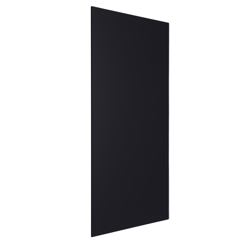 Memo Wall Mounted Magnetic Glass Board, 48cm H x 78cm L x 4cm D, Black