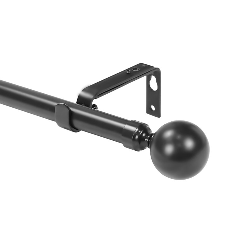 Tringle à rideaux simple Adeliza, l 48 po à 84 po, Noir