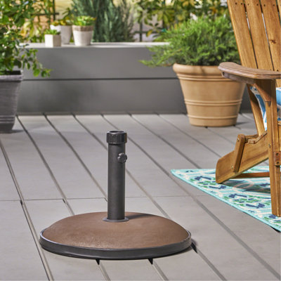 Porte-parapluie en béton robuste, 56,56 lb, brun, 19,33 po Dimensions du produit: X 14,99 po, support rond, capacité de 55 lb, profondeur, largeur, hauteur