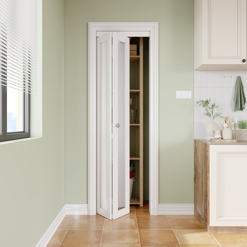 Porte pliante double 24 "x 80" en miroir avec trousse de quincaillerie d'installation Idée pour garde-robe, garde-manger, salle de bain, buanderie, salon