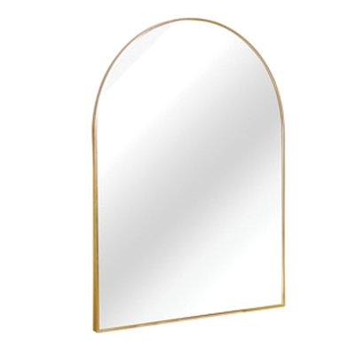 30X36 Inch Arched Wall Mirror For Bathroom In Gold - 4Mm Hd Glass, Rust Aluminium, Shatterproof Design 36X30 Aluminum, Easy Installation