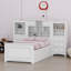 Base de lit plateforme en bois avec armoire verticale tout-en-un et deux tiroirs latéraux-793140284