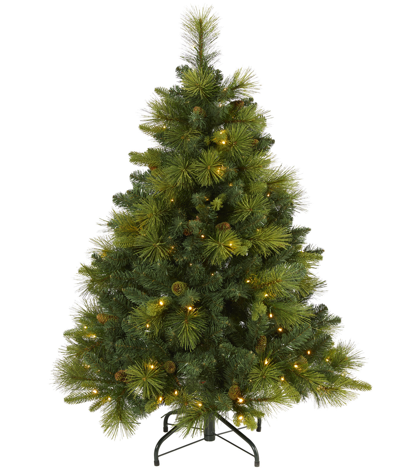 Easy Set-Up Lighted Pine Christmas Tree, 4' H