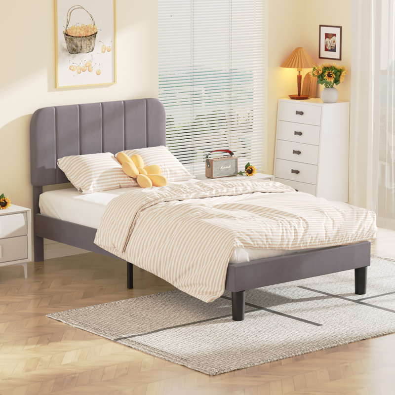 Saihan Upholstered Bed, European Single (98 x 204cm)