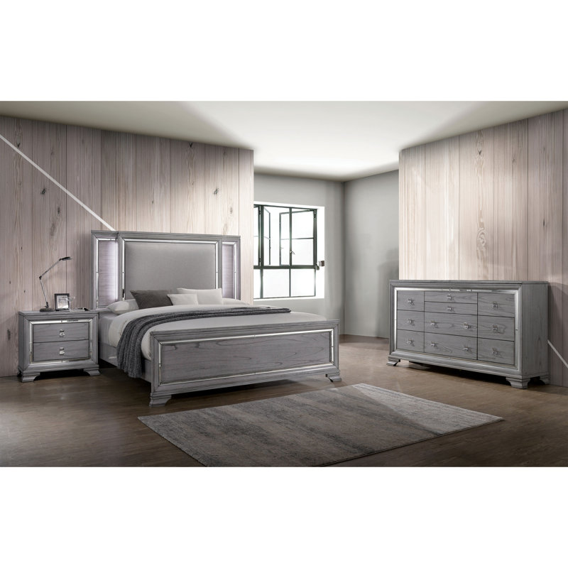 Ensemble de chambre à coucher 3 pièces Meaghann, Grand