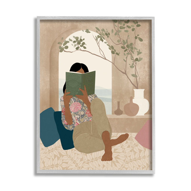 Boho, lecture de livres sur bois par Victoria Barnes, impression, Estampe numérique Farmhouse, H 14 po x l 11 po x P 1,5 po