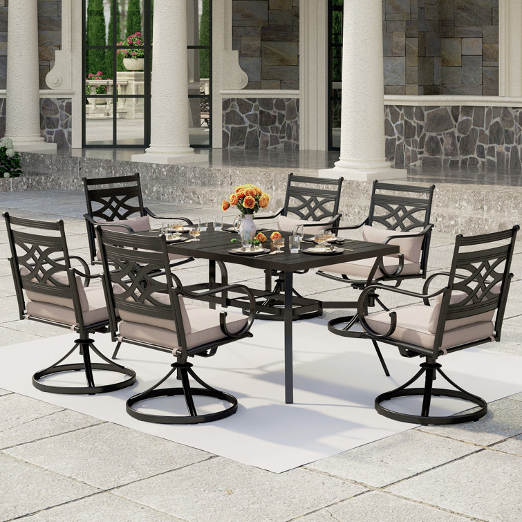 Rectangular 6 - Person 60'' Long Dining Set With Cushions