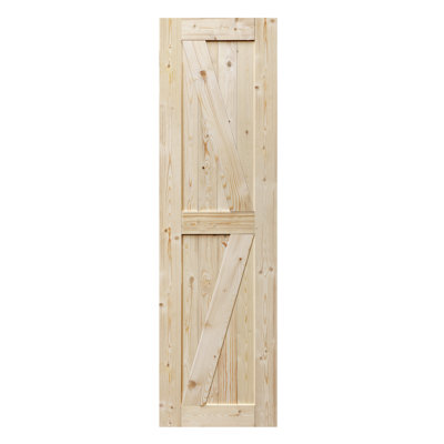 Barn Door, 20-60 in Unfinished British Brace Barn Door/Modern Style/Solid Wood/Simple Assembly is Required/Without Sliding Hardware 