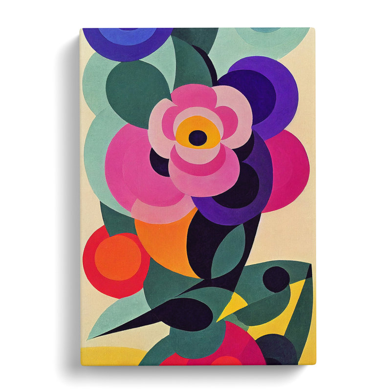 Garrey Peony Flower Abstract - Wrapped Canvas, 50cm H x 35cm W x 3cm D