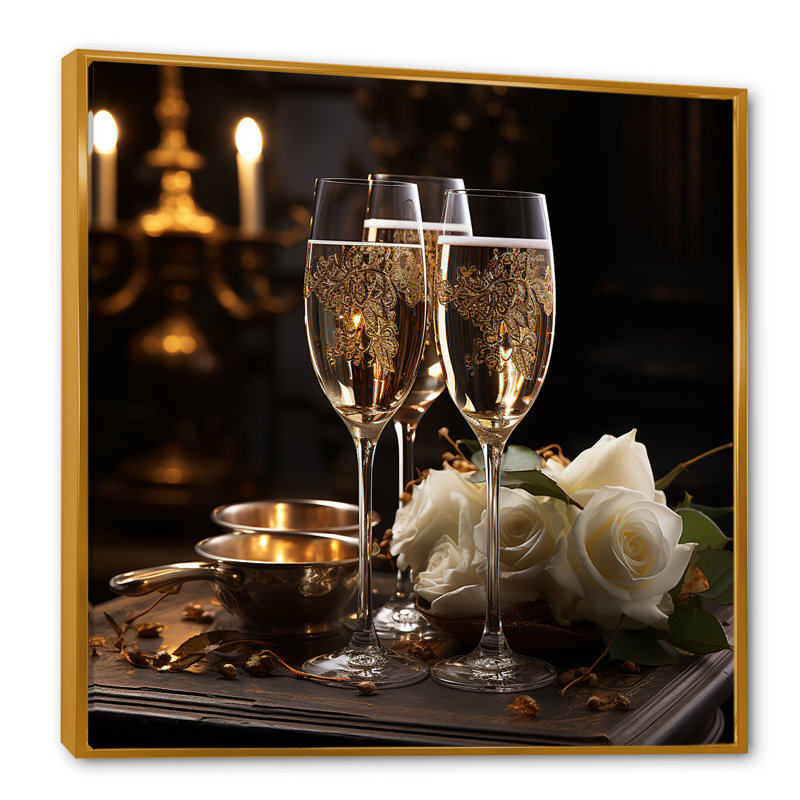 Classic Elegance II sur impression sur toile, Cadre flottant doré, H 16 po x l 16 po x P 1 po