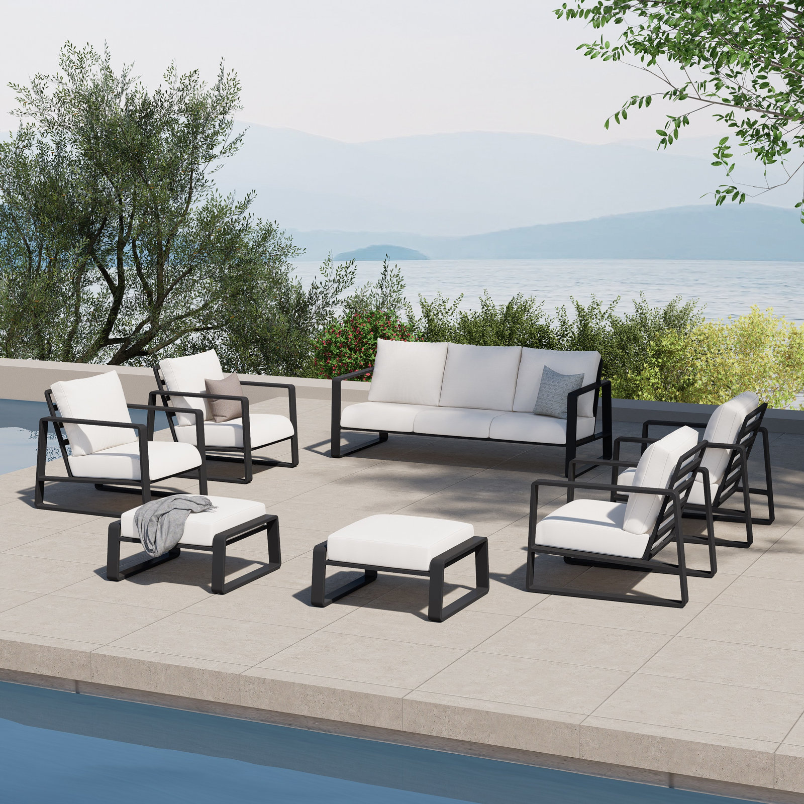 Leanna 7-Person Complete Patio Set, 4