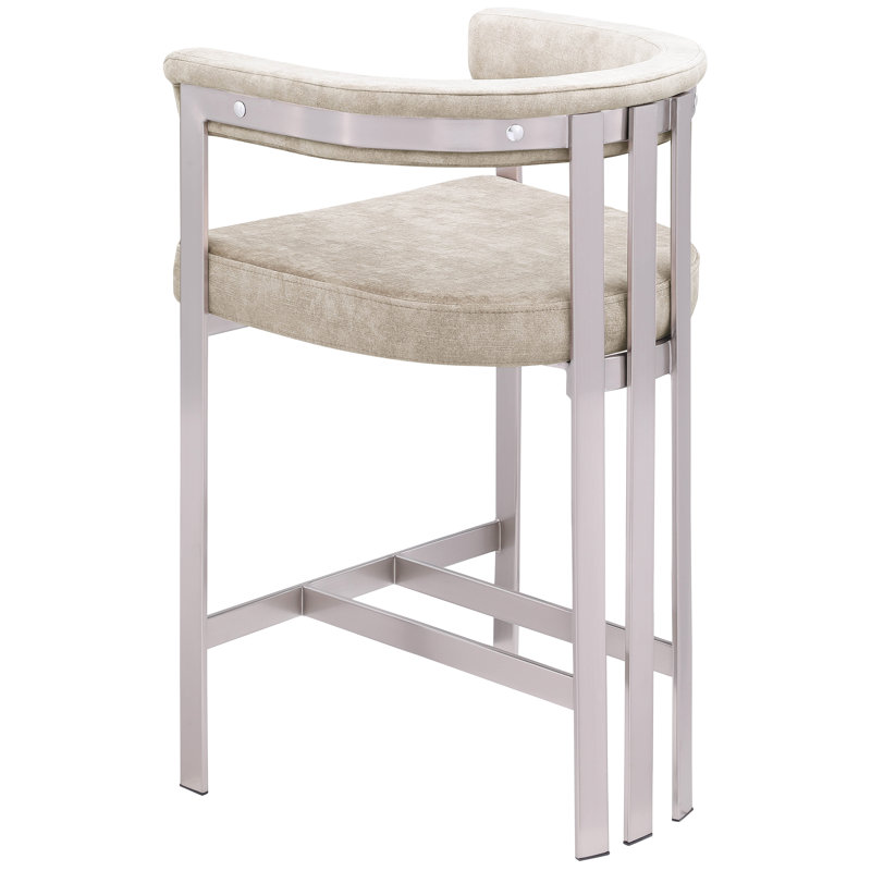 Tabouret de comptoir court 26 po Marcello, Velours beige