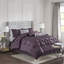 Ensemble d'édredon touffeté 7 pièces prune complète-117508766-117508765