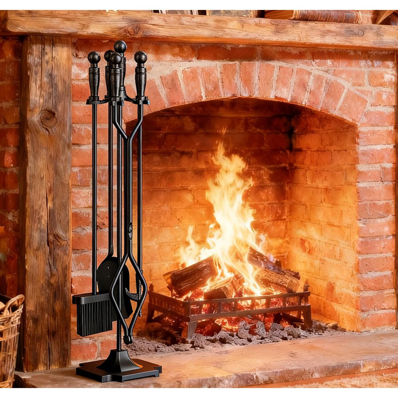 Ensemble d'outils de foyer 5 pièces en fer forgé Fire Beauty