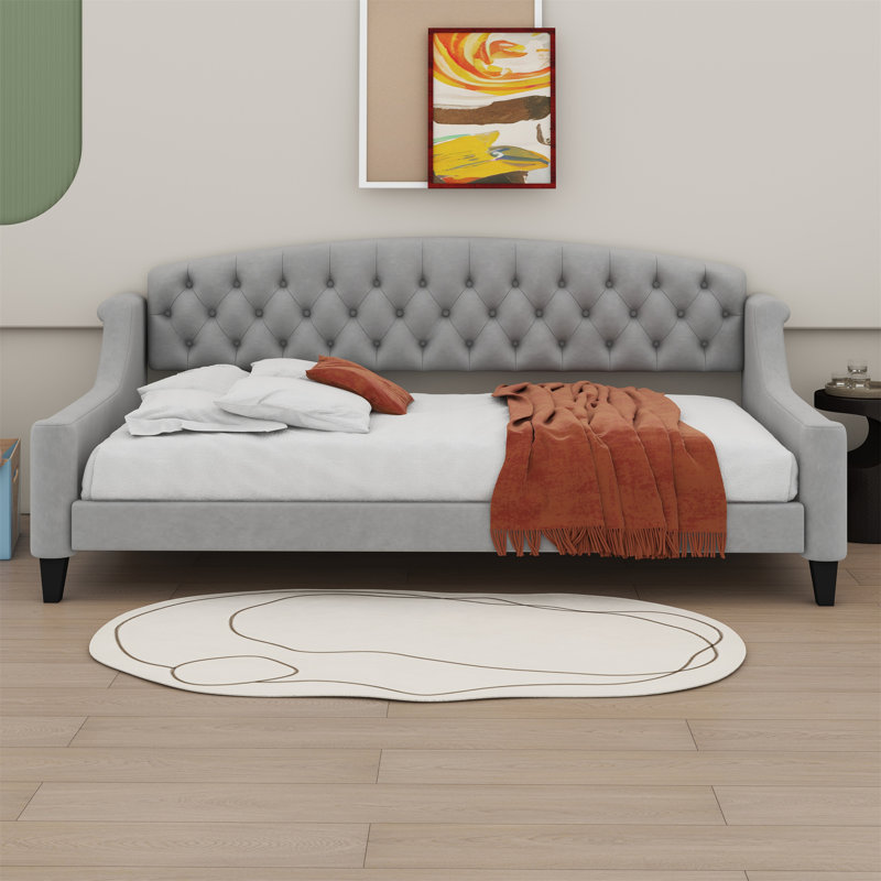 Lit de jour Breannon, Lit simple, gris