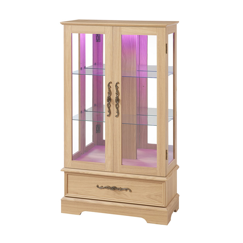Vitrine lumineuse vitrée avec tablettes réglables - 2 portes