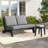 Polett Solid Wood Group Outdoor Conversation Set With Loveseat And Side Table-1868612205-1868612206