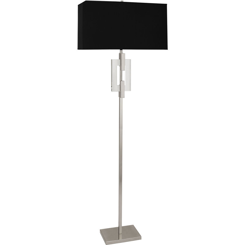 Lincoln 63'' Traditional Floor Lamp, Black, Polished Nickel