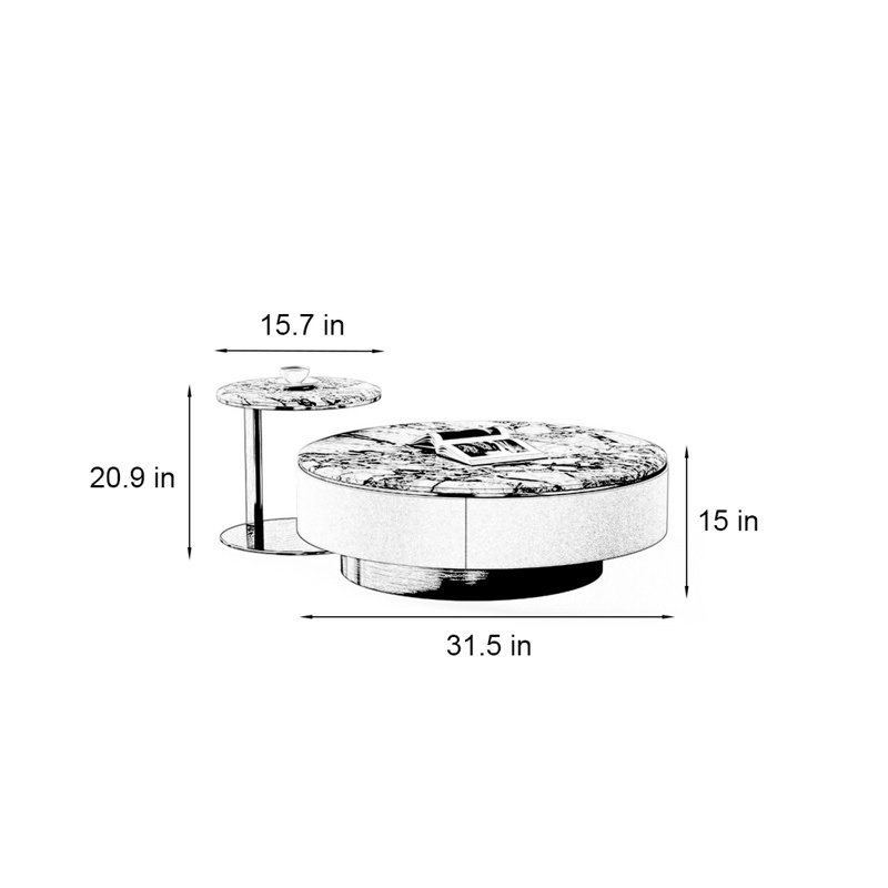 Luxury-Style Round Marble Coffee Table