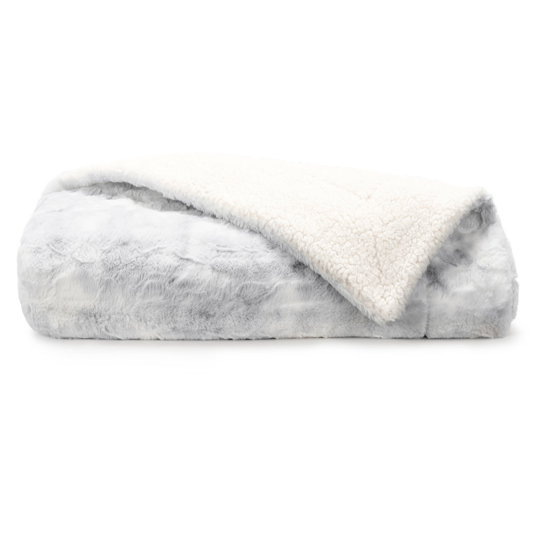 Faux Fur Sherpa Tie Dye Throw Blanket Becky Cameron