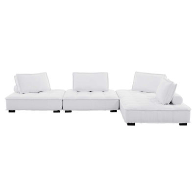 Modway Saunter, 4-Piece Sectional Sofa, Light Gray