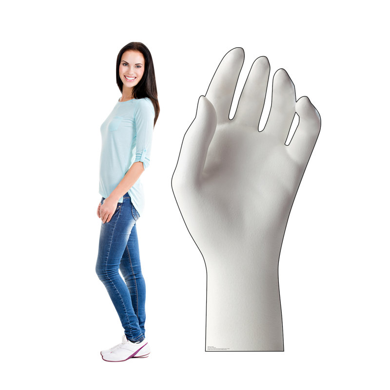 67'' White Ceramic Hand Cardboard Standup Decor