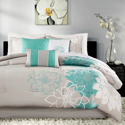 Très grand lit, imprimé coton, édredon l 104 po x L 92 po, motif floral surdimensionné,