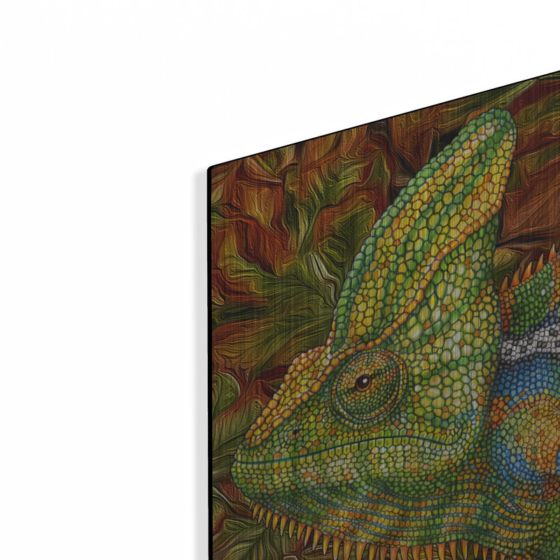  «Chameleon Veiled» par Tim Jeffs, art mural en métal, 36 po x 24 po, H 24 po x l 36 po