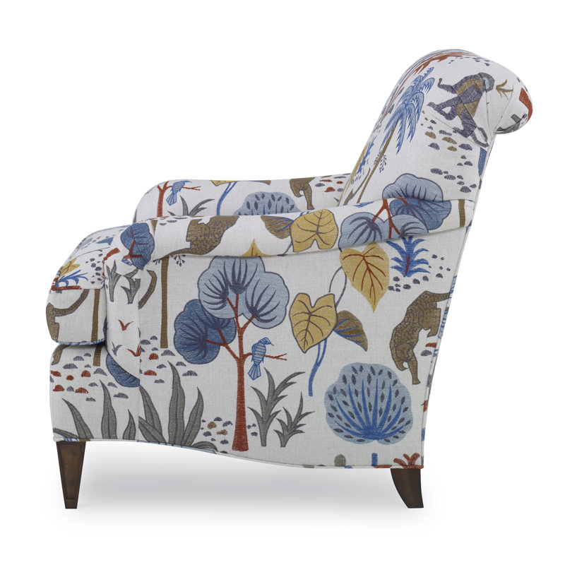 Bristol Upholstered Armchair, American Walnut, Margaret Mahogany