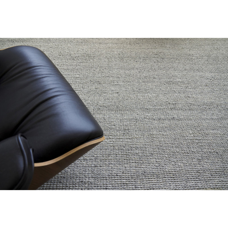 Hesse Hand-Loomed Polyester/Cotton Light Silver Area Rug, Rectangle 8' x 10'
