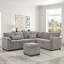 Canapé d'angle modulaire en L avec repose-pieds avec rangement-88696957