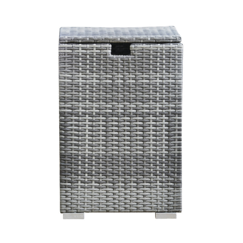 Outdoor PE Rattan & Wicker Propane Tank for 20-lb. tanks Cover Table, Gray