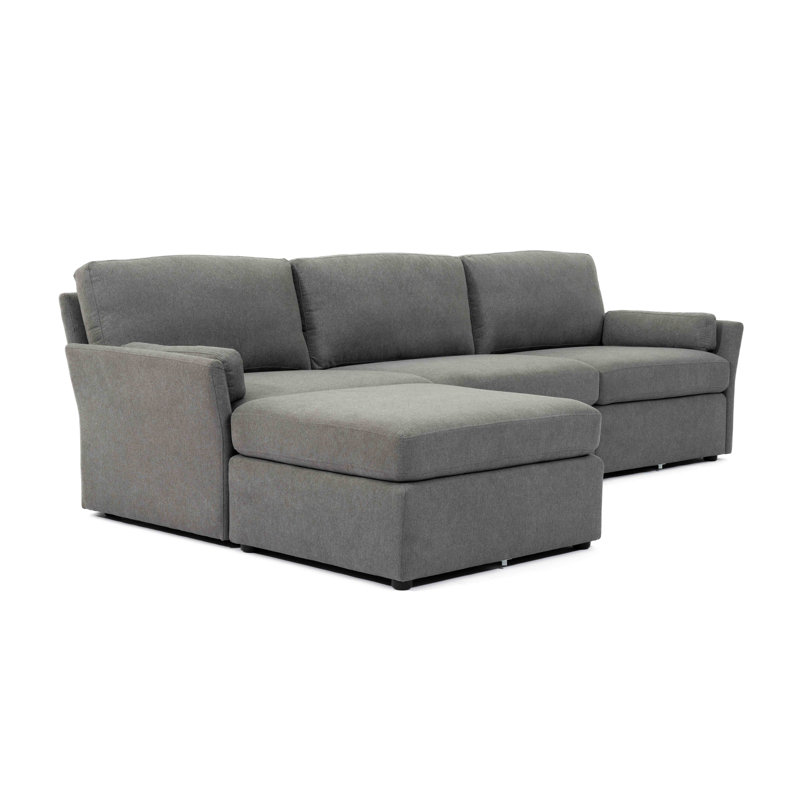 Grimsby 4 - Piece Upholstered Sectional, Gray 100% Polyester