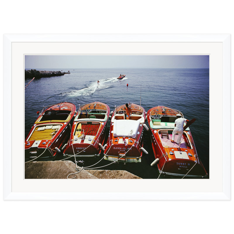 Hotel Du Cap-Eden-Roc Print by Slim Aarons, White Single Picture Framed, 43.5" H x 59.5" W x 1.5" D
