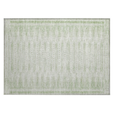 Machine Washable Indoor/Outdoor Xhevrie Sage Rug