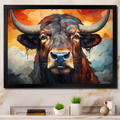 " Buffalo Majestic Bison Geometric "