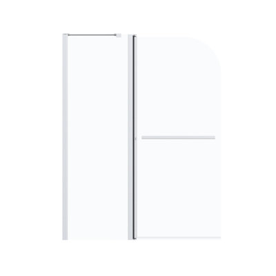 Portes de douche pliantes pour baignoire - 43 po Porte pivotante en verre trempé de 1/4 po de largeur x 58 po de hauteur avec fonction de pliage de baignoire H * H haute et durable