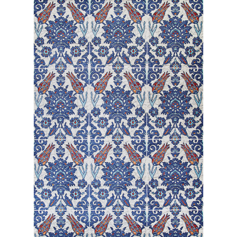 Tapis bleu marine Dougles, Rectangle 5 pi 3 po x 7 pi 2 po