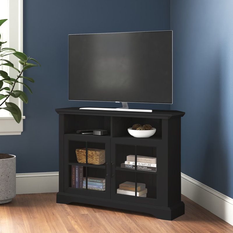 Halley Unfinished Corner TV Stand for TVs up to 50", Black