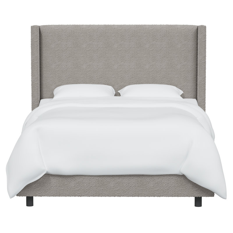 Hanson Upholstered Wingback Bed, Queen, Classic Elephant Boucle