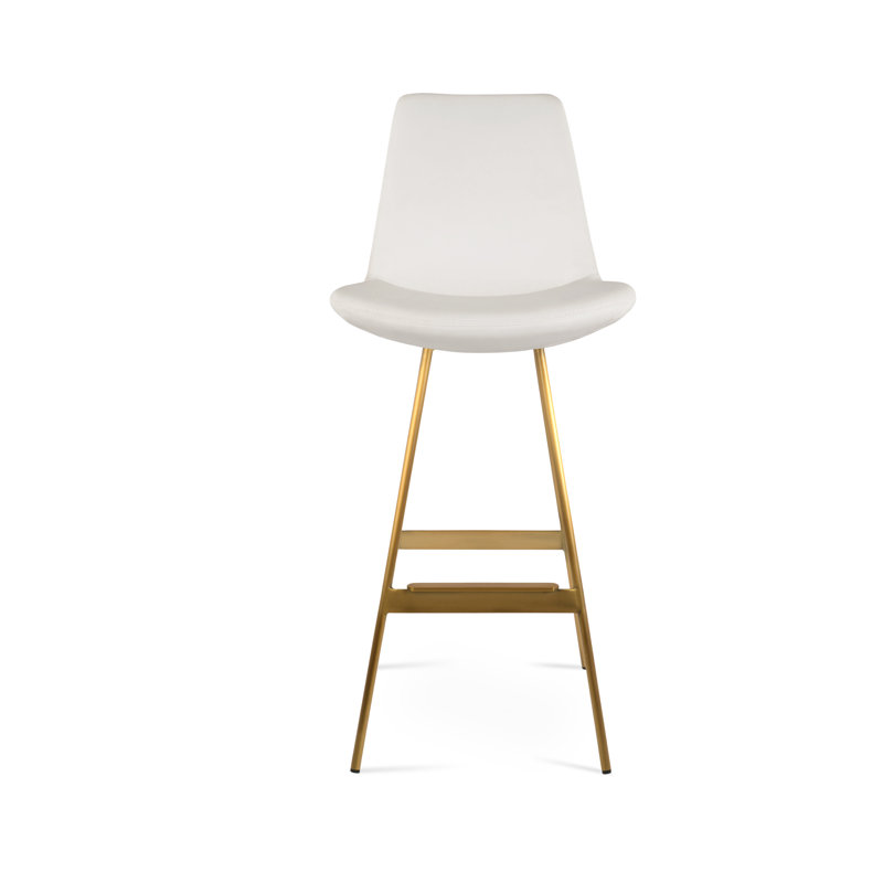 Eiffel Balat Stool, Ivory, Brass