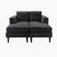 Modern Chaise Lounge Sofa Bed 53.5" Upholstered Sofa Couch Free-Combined Sofa Chaise With Dual-Layer Armrests For Living Room, Black-1812530671