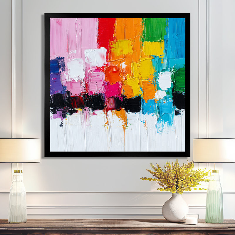 «Ordunez Abstract Abstract Color Reson In Chaos I», art mural abstrait, H 16 po x l 16 po, Noir