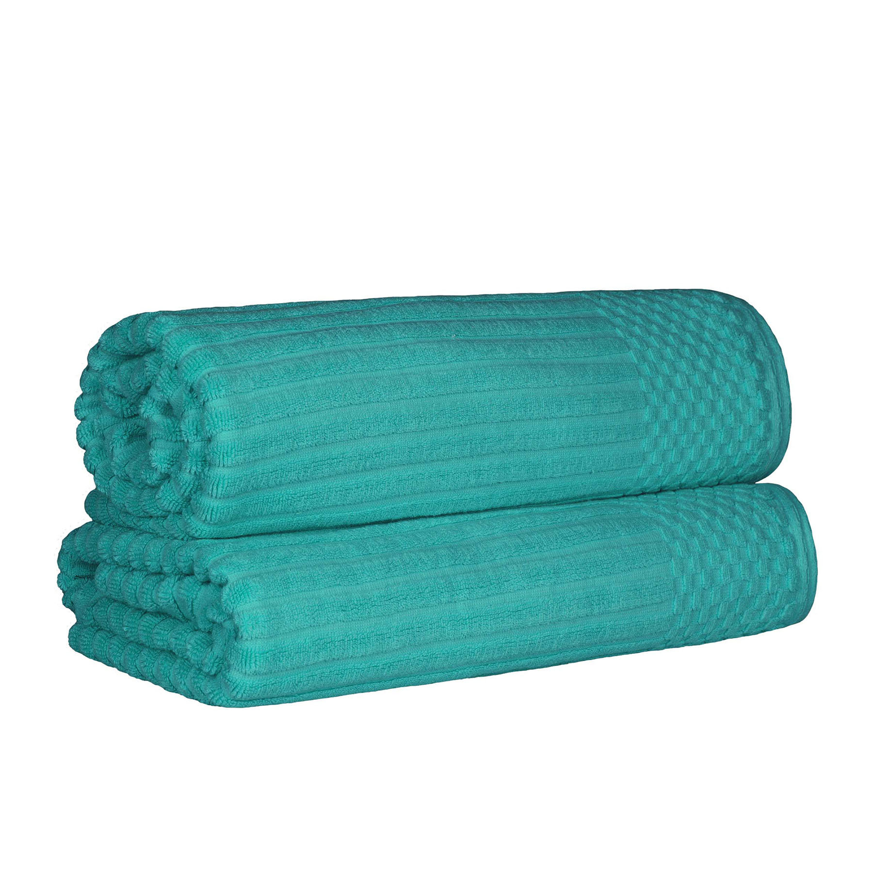 BNM Turkish Cotton Luxury Hotel 2 Piece Bath Towel Set, Teal